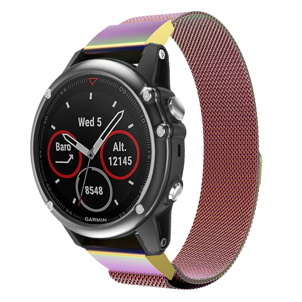26mm Milanese Watchband Strap for Garmin Fenix 6x/6xPlus/5x Plus/3/3HR/Quaitx 3 Smart Watch Quick Release Bracelet Wristband | Электроника