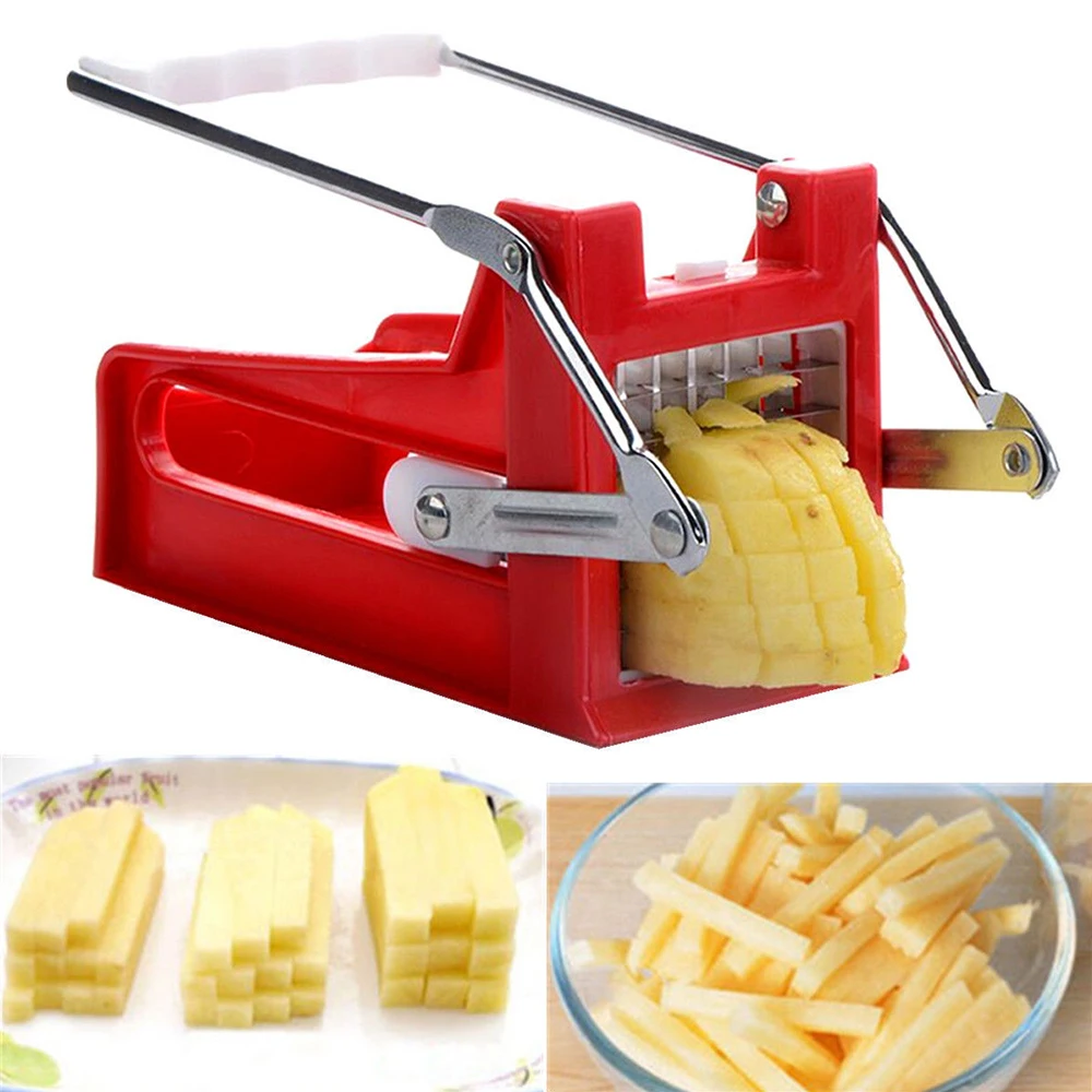 

French Fry Cutters Kitchen Manual Food Processors Potato Chipper French Fries Slicer Chip Cutter Maker Chopper