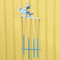 ant decor blue rustic vintage metal wind chimes