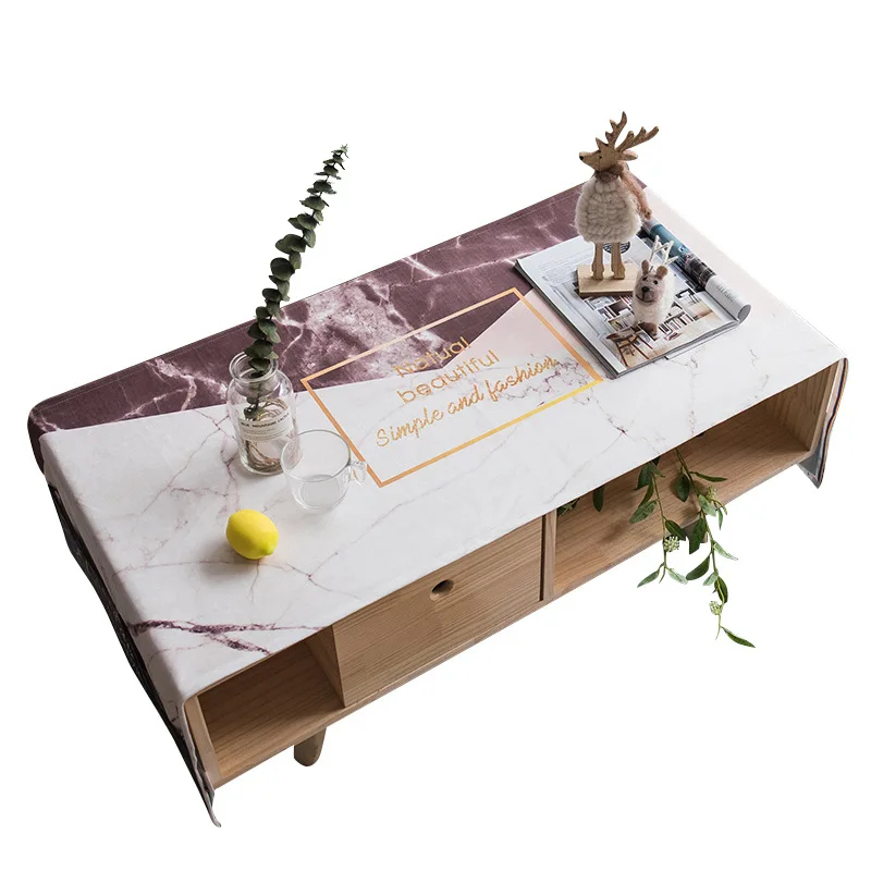 

Nordic Leaves Pattern Living Room Waterproof Sofa Coffee Table Cloth Covering Cloth Rectangular Table Cloth Tablecloth