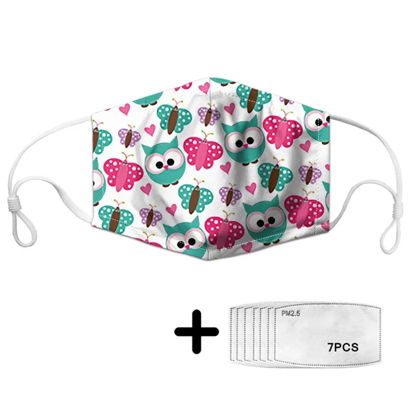 Кавайная ночная маска с рисунком совы для девочек защитой от пыли моющаяся