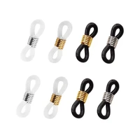 50pcs black white rubber ear hooks spectacles chain retainer eyeglasses holder strap ends loop connector diy eyewear accessories