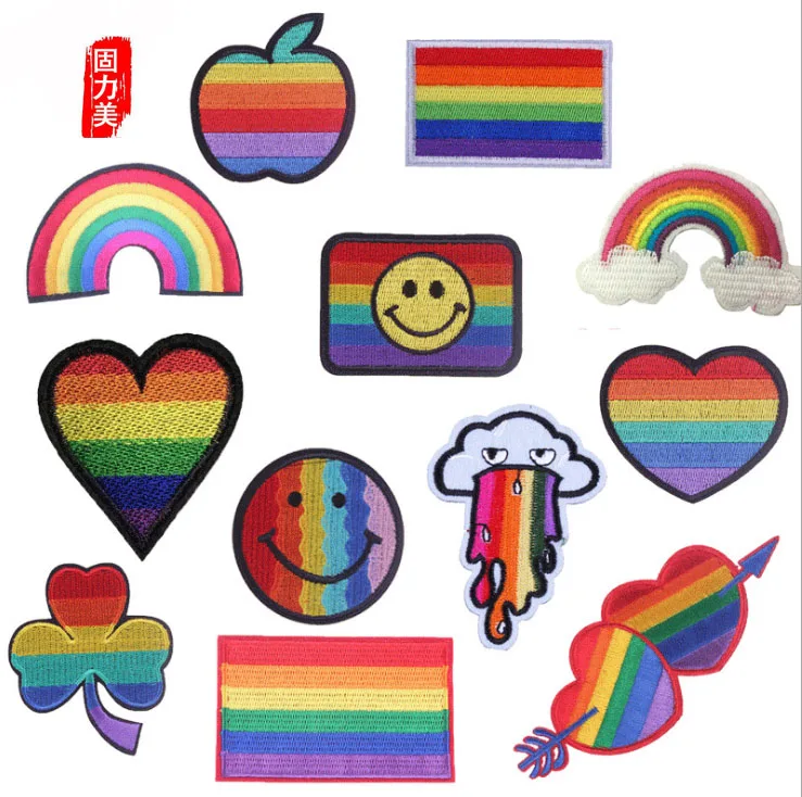 6 шт. Полосатое платье радужных цветов изображением смайлика любящее сердце флаг