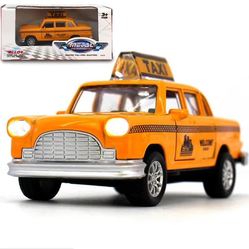 Музыкальные и мигающие 1:32 Сплав тяните назад такси автомобиль игрушечные модели