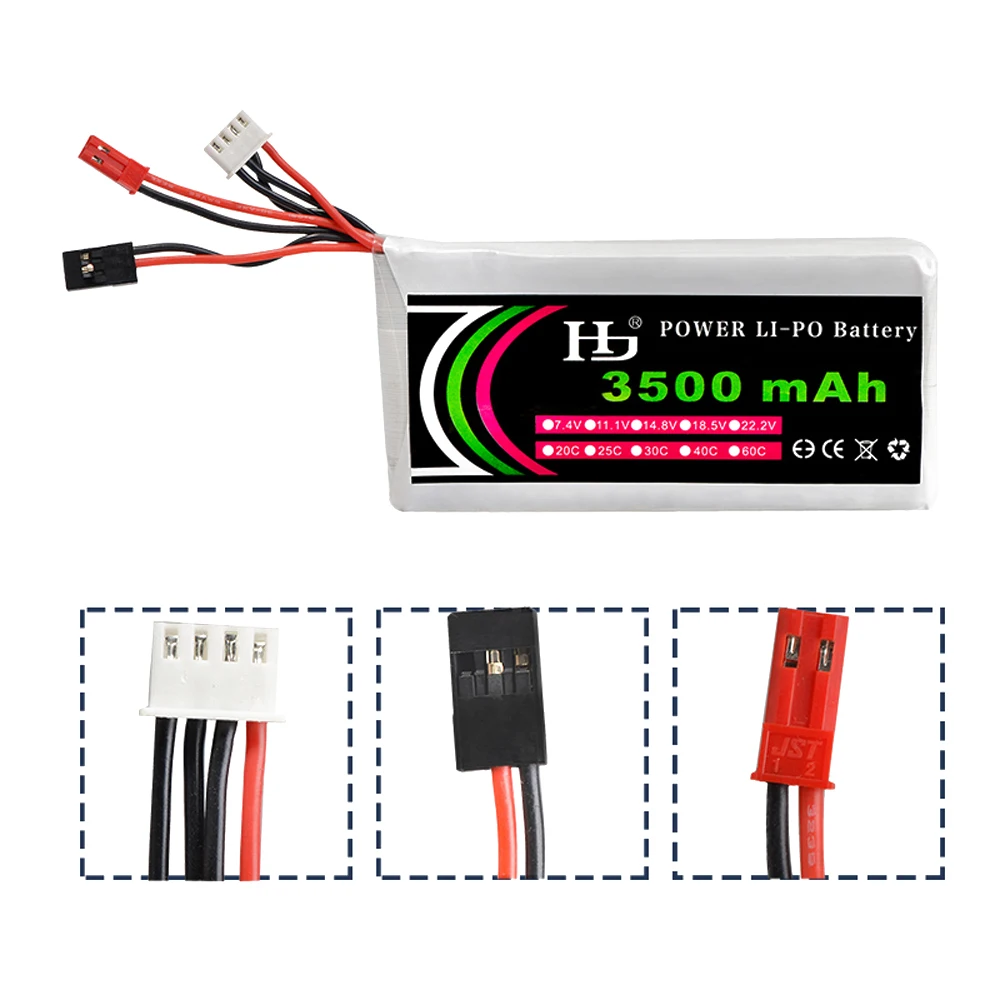 HJ Мощность 3S 11 1 V 3500 мА/ч 8C Lipo Батарея передатчика радиоуправляемой модели JST Fullteba