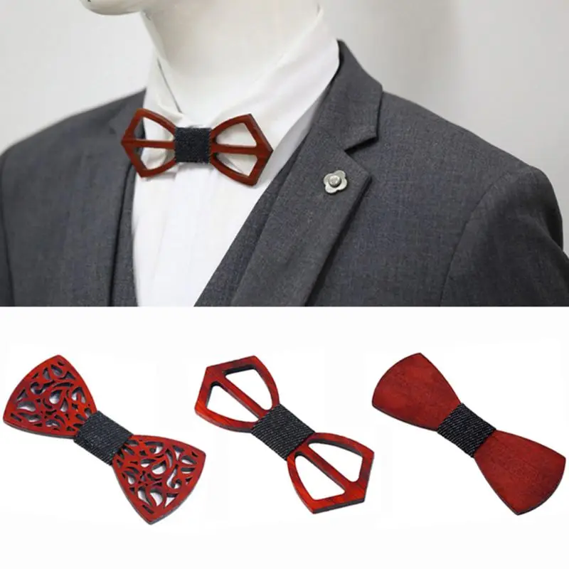 2020 палисандр мужской галстук бабочка полые резные цветочные ромбовидные Усы