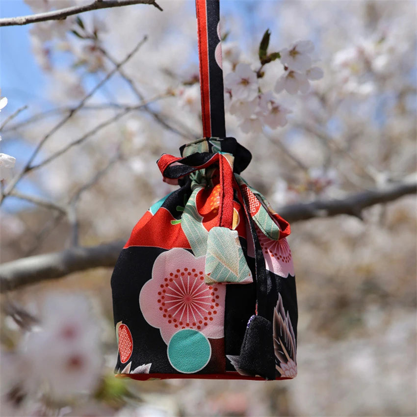 Сумка в японском стиле кимоно Yukata Haori для женщин и девочек с цветочным рисунком и завязками, карнавальный костюм, Традиционная японская