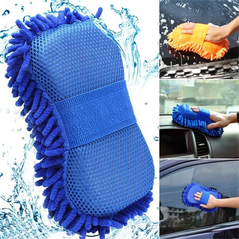 

2PCS Microfiber Chenille Car Cleaning Sponge Towel Cloth Auto Wash Gloves Car Washer Supplies Home Cleaning Towel