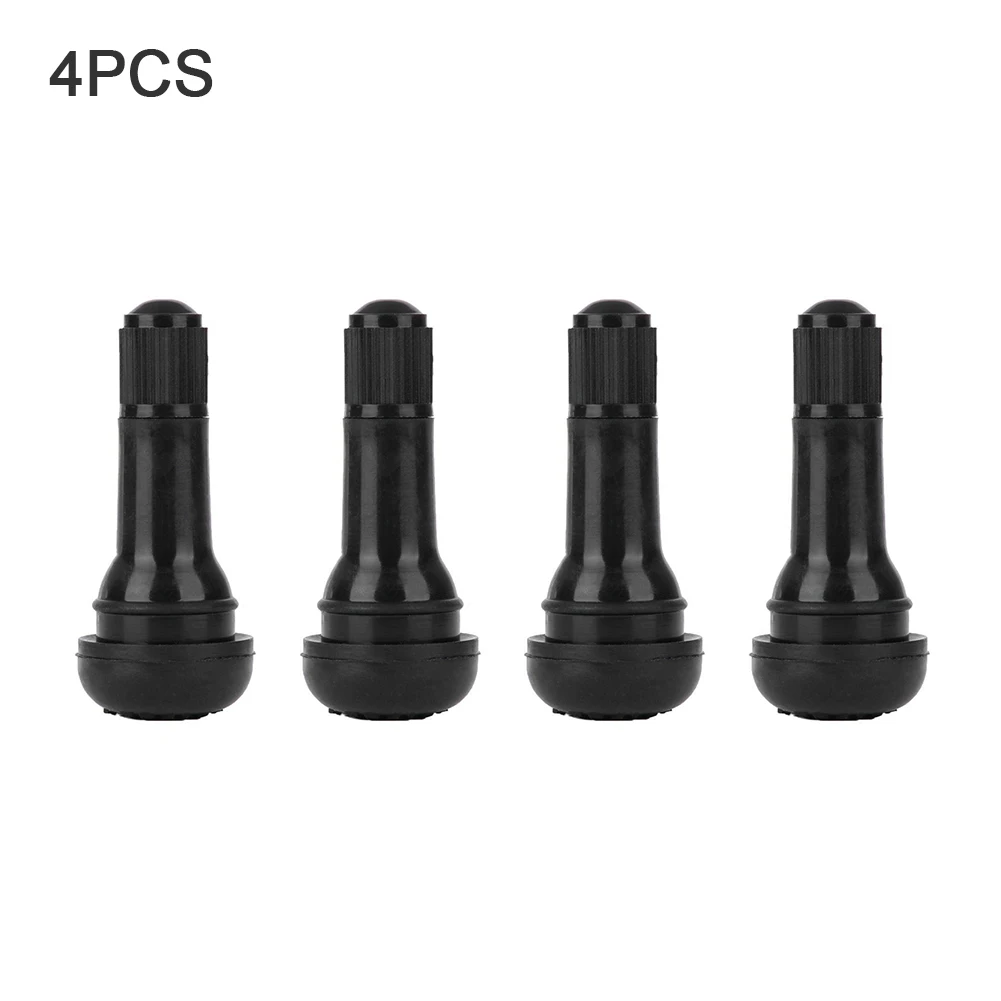 

4x TR413 Snap In Rubber Tubeless Tire Valve Cap Wheel Stem Vacuum Nozzle Black Bicyle Car Wheel Tire Valve Stems With Dust Caps