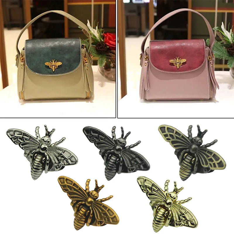 

Модная сумка металлическая пчела форма поворотный замок Ретро Застежка фурнитура кожаное ремесло