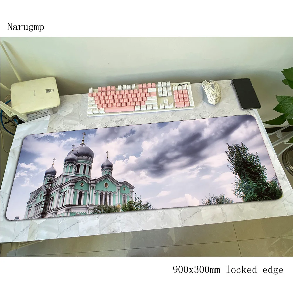 

Cathedrals mousepad 80x30cm gaming mouse pad big gamer mat Indie Pop game computer desk padmouse keyboard Aestheticism play mats