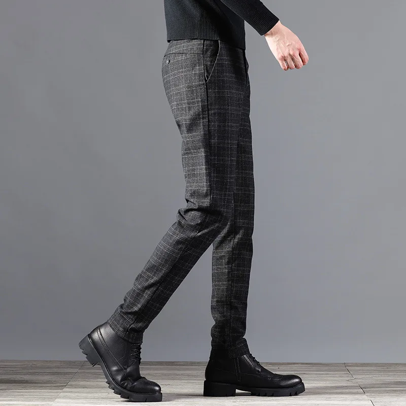 2020 Spring Autumn Men Cotton Casual Classic Dress Pants Business Stretch Straight Fit Formal Trousers Male Long Pant Work | Мужская