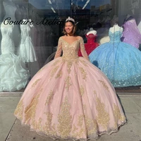 blush pink ball gown quinceanera dresses formal prom graduation gowns lace up princess sweet 15 16 dress vestidos de 15 a%c3%b1os