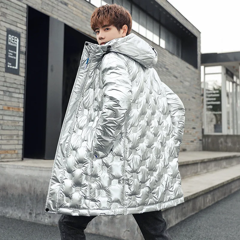 2021 Winter Clothing New Korean Version of The Trend of Slim Body Long Men's Down Jacket Warm Coat