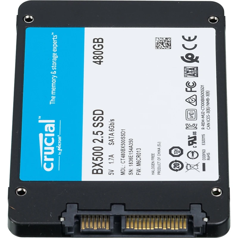 SSD накопитель CRUCIAL BX500 CT480BX500SSD1 480Гб|Внешние SSD| |