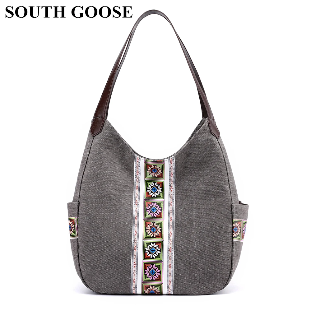 

SOUTH GOOSE Brand Women's Canvas Handbag Female Vintage Shoulder Bag High Quality Ladies Hand Bag Bolsos Mujer Lady Casual Totes