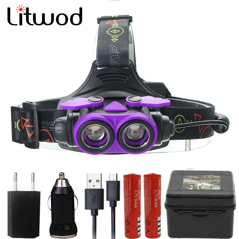 Litwod z307305A 8000LM светодиодный налобный фонарь XM L2 U3 4 режима Перезаряжаемые головной