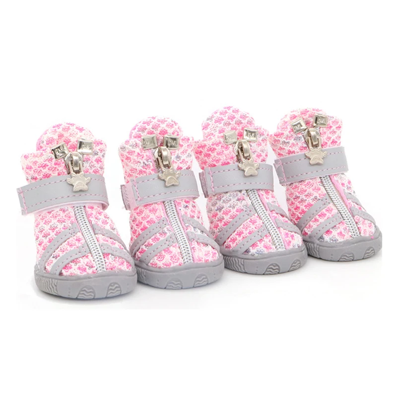 

Dog Shoes For Small Dogs Comfortable Mesh Fabric Breathable Non Slip Pet Sneaker Walking Running Boots Puppy Cat Shoeses