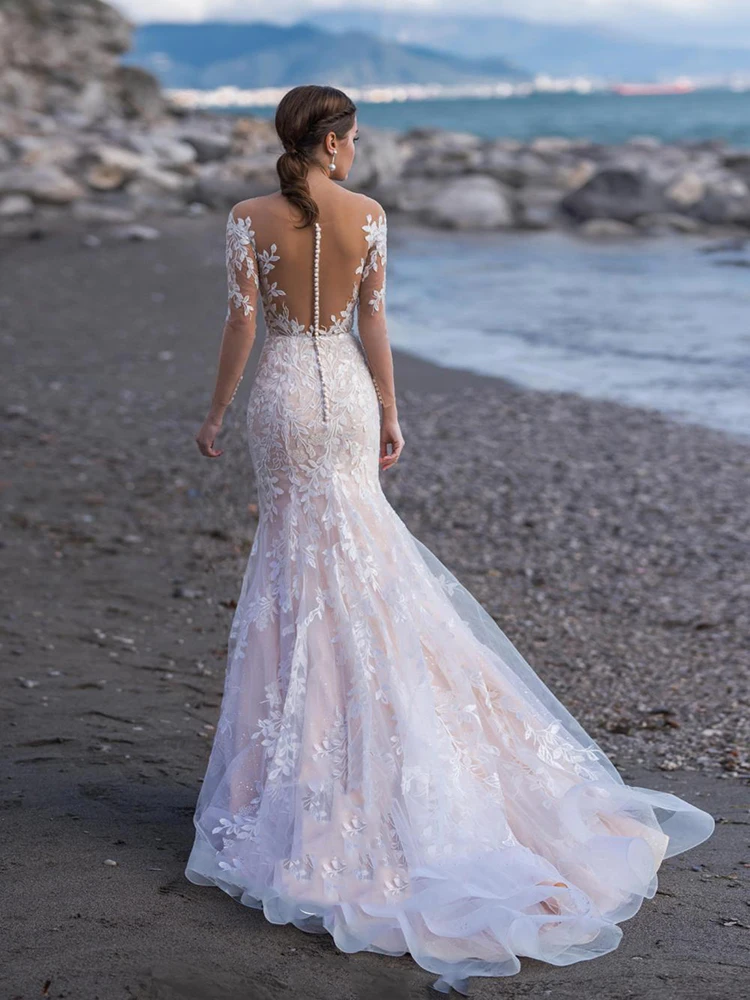 

Hi Shy Bride New simple wedding dress backless sleeveless design chiffon lace bride dresses princess dress plus size tailor-made