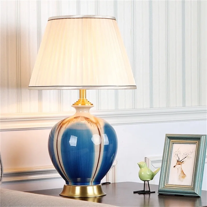 

Brass Desk Luxury Modern Table Lamps Ceramic Living Room Office Creative Bedroom Table Lamps Room Decoration Bb50