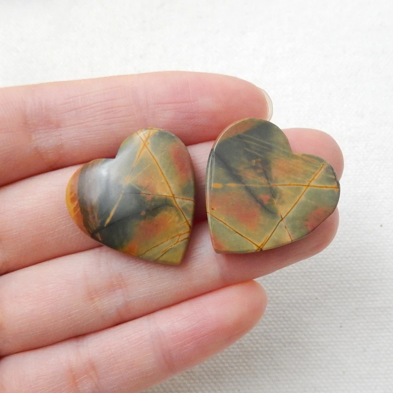 Натуральный Камень Многоцветный Пикассо яшма ручной работы сердце из кабошона