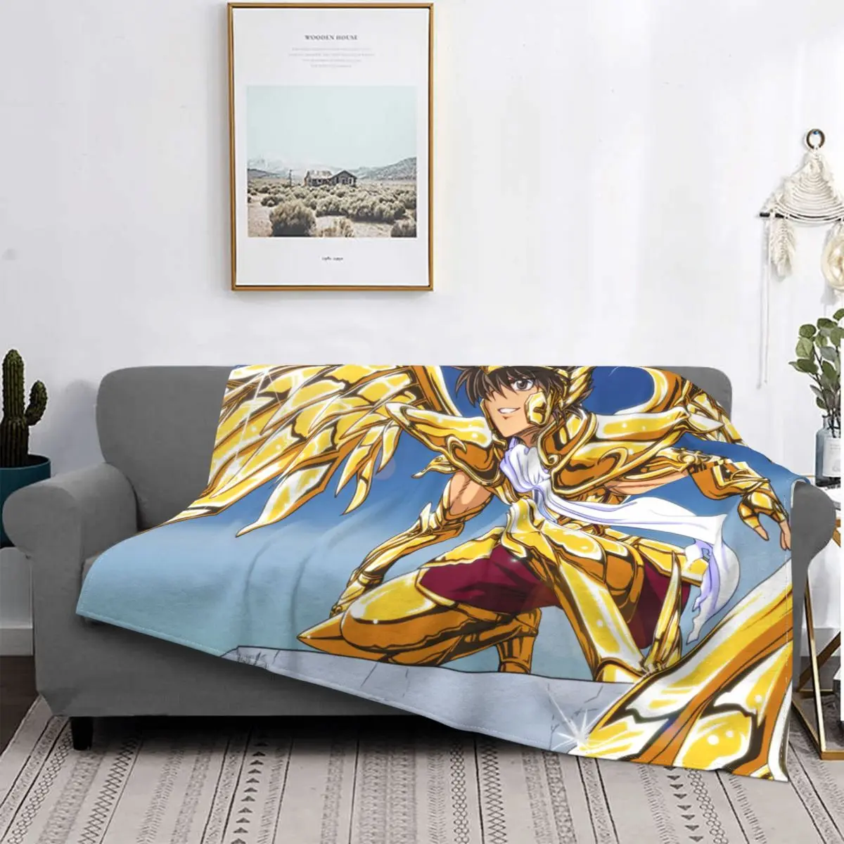 

Saint Seiya Hiruda-mantas cálidas portátiles de animación japonesa, ropa de cama, Viajes