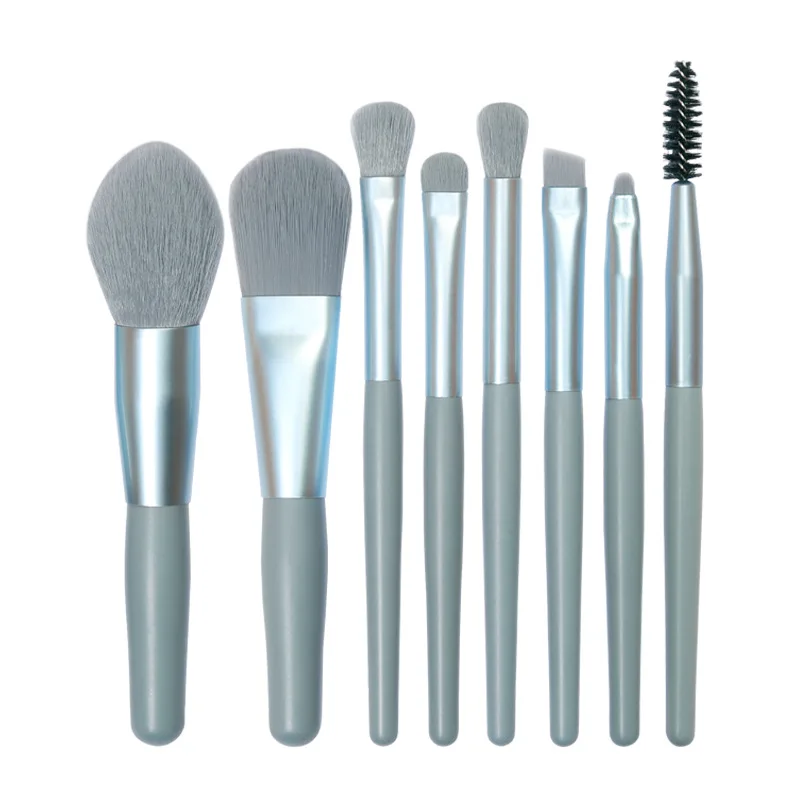 

Makeup Brush 8 Pcs Suit Wooden Handle Makeup Brush Tool The New Loose Powder Blush Foundation Eye Shadow Eyelashes Brush