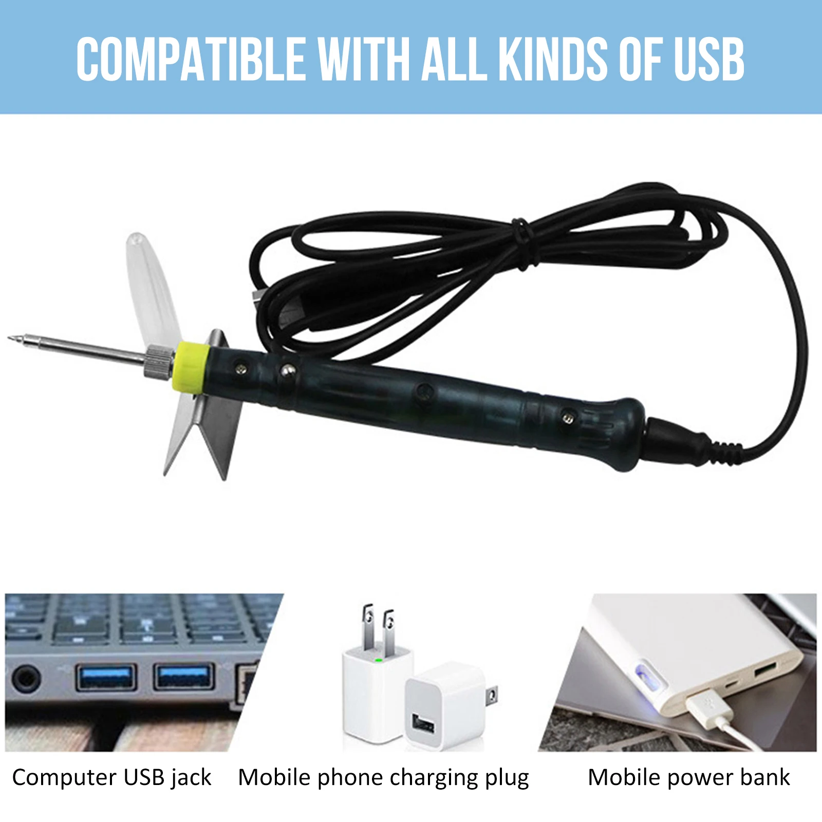 

USB-паяльник, профессиональный Электрический паяльник, инструмент для быстрого нагрева, «сделай сам», индикатор работы, ручка для пайки