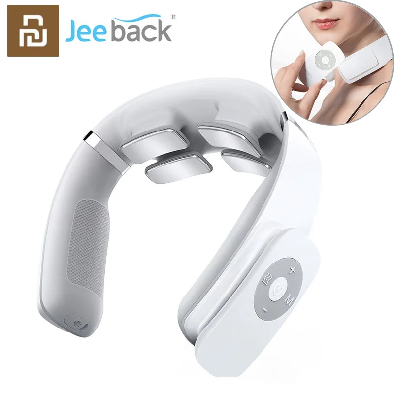 

Массажер Jeeback G3 Электрический беспроводной для шеи, устройство для снятия боли в шее, 4 вибратора для головы и шейного отдела позвоночника с подогревом, уход за здоровьем
