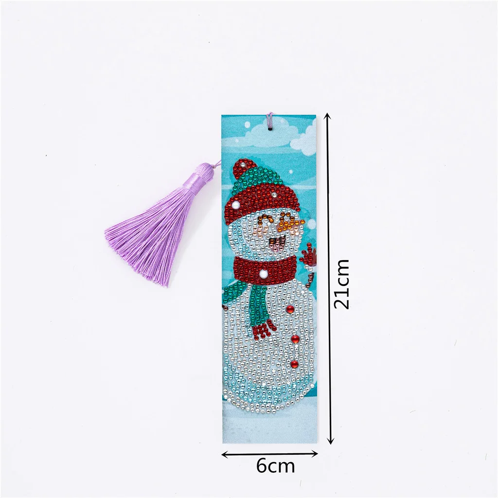 Книжные знаки для творчества 5D Diamond Painting с кожаной бахромой, DIY бисером и стразами в подарок на Рождество.