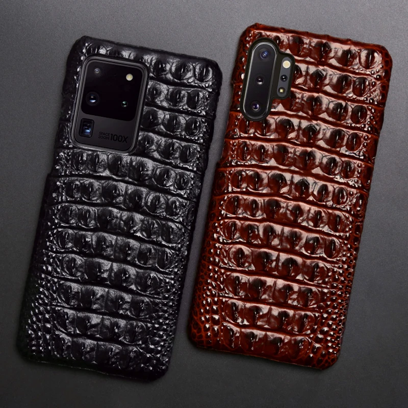 leather phone case for samsung s20 ultra s10 s10e s9 s8 s7 note 8 9 10 plus a20 a30 a50 a70 a51 a71 a7 a8 crocodile back texture free global shipping