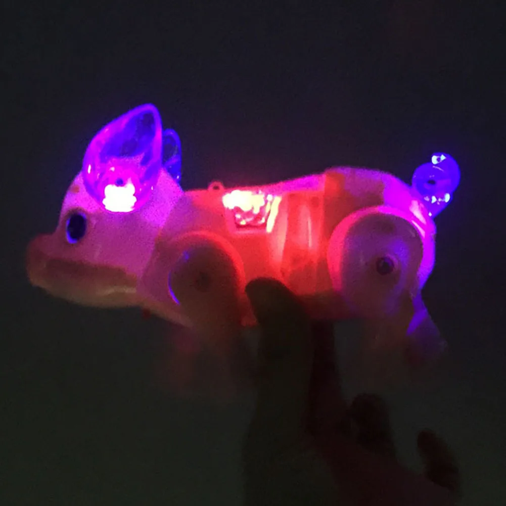 

Plastic Funny Educational Pet Toy Led Flashing Musical Kids Gift Glow Electronic Walking Pig Development Unique With Rope