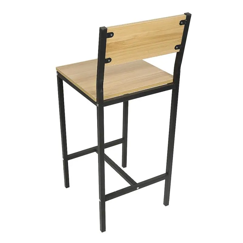 

A Set Of Two 39*41*95cm Wood Color Iron Leg Plank Chairs Solid Wood Dining Room Furniture Luxury Dining Chair Armchair HWC