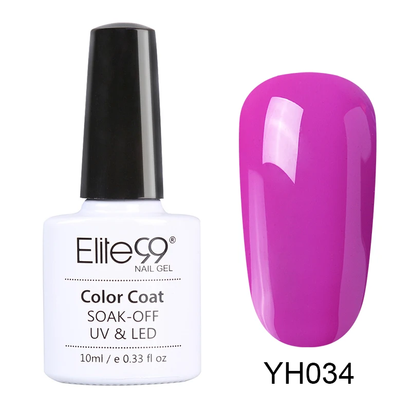 YH034 Elite99 10 мл розовый цвет УФ Гель-лак Полупостоянный праймер верхнее покрытие гель лак для ногтей, маникюр гель лак для ногтей - Цвет: YH034