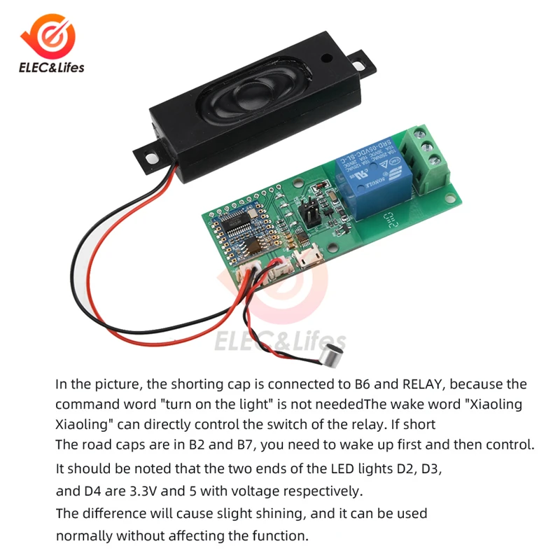 HLK-V20 Модуль управления интеллектуальным распознаванием голоса IIC I2C UART SPI PWM