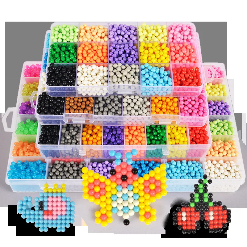 6800 шт 5 мм набор шариков Хама/бисер Perler DIY Интеллектуальные развивающие игрушки для рукоделия головоломки пиксель головоломка+ Инструменты+ аксессуары
