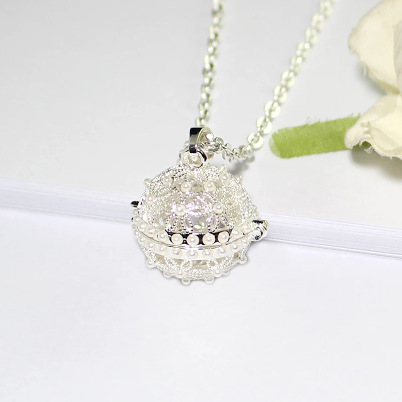 2 шт. Блестящий Жемчуг медальон ожерелье с цветком эфирное масло аромат диффузор