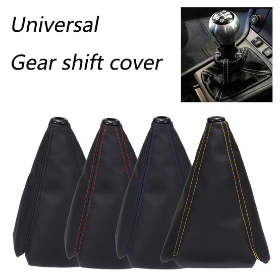 

Universal 16mm Car Gear Shift Collars PU Leather Carbon Fiber Auto Car Manual Stick Shifter Knob Gear Shift Boot Cover