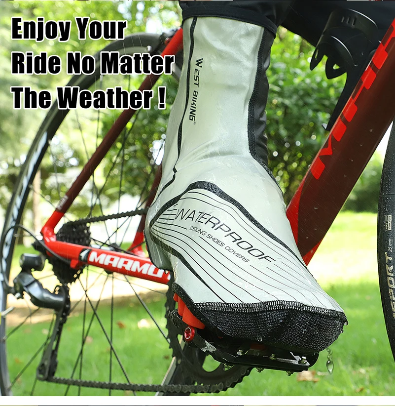 

WEST BIKING Cycling Shoes Cover Full Waterproof Zipper Winter Thermal Bike Overshoe MTB Bicycle Shoe Cover Copriscarpe Ciclismo