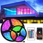 WIFI 5M 10M 15M RGB Светодиодная лента RGB лента Водонепроницаемая Диодная неоновая лента Гибкая для украшения