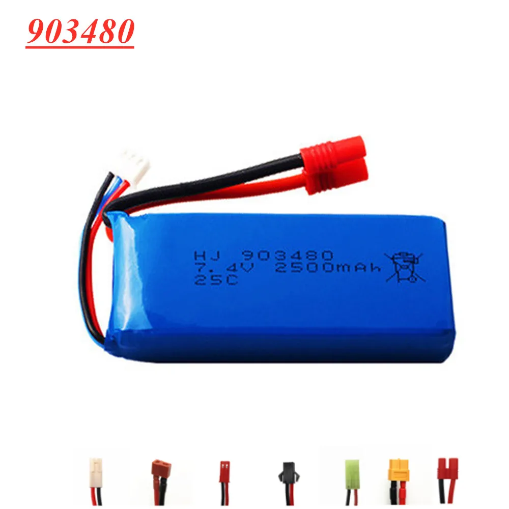 

903480 2500mAh 2S 7.4V 25C Lipo Battery for Syma X8C X8W X8G RC Drone Spare Parts 7.4v Battery with voltage protection board