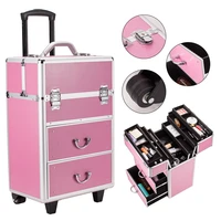 4 tier lockable cosmetic makeup train case jewelry storage tattoo box with extendable trays pinkus stock