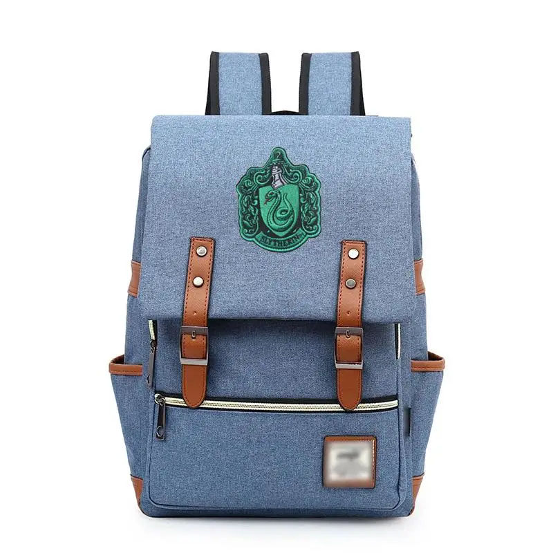 Магический Хогвартс Ravenclaw Слизерин Гриффиндор мальчик Девочка студенческая школьная сумка подростковые школьные сумки холст вышивка рюкзак - Цвет: P