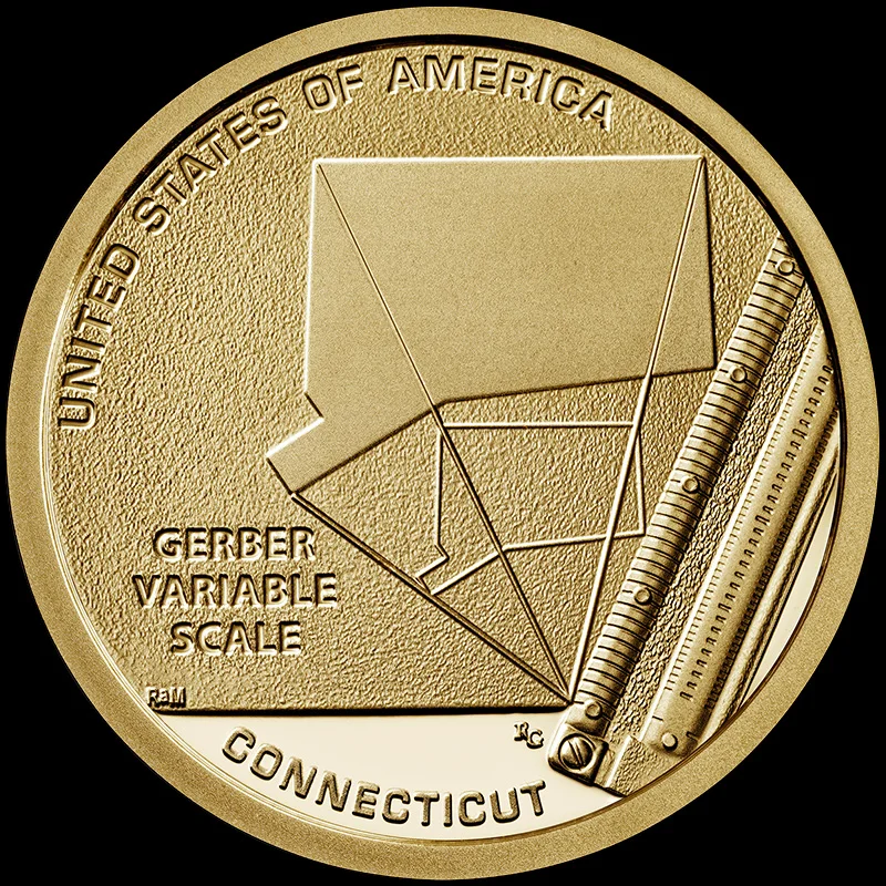 

Памятная монета шестого доллара США, серия инноваций, Леди Свобода, Коннектикут, D 2020, оригинальная, коллекционные монеты Unc