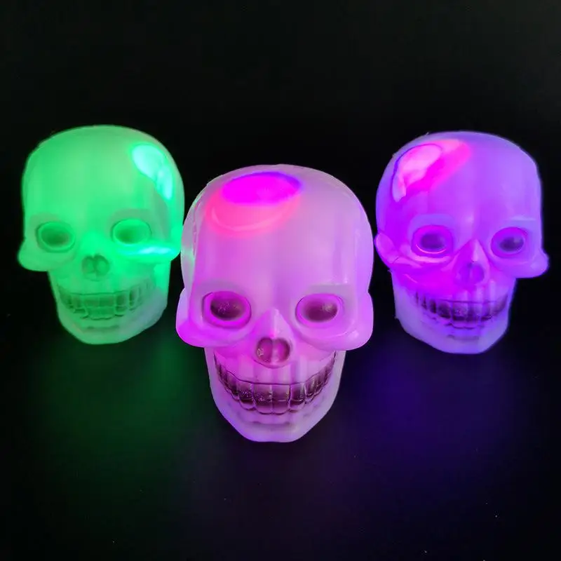 Новое поступление Светодиодные Красочные стетящиеся волосы череп Форма ночной