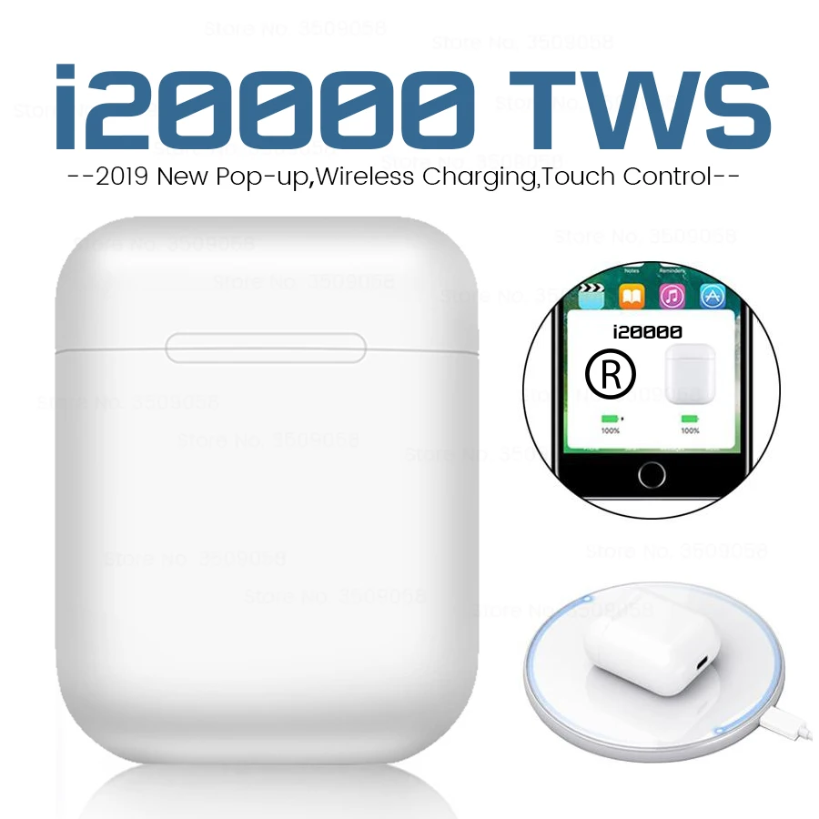 I20000 TWS 1:1 Реплика QI Беспроводное зарядное устройство наушники Bluetooth 5,0 гарнитура 6D бас наушники i20000TWS PK i10000 i9999 i9000 TWS