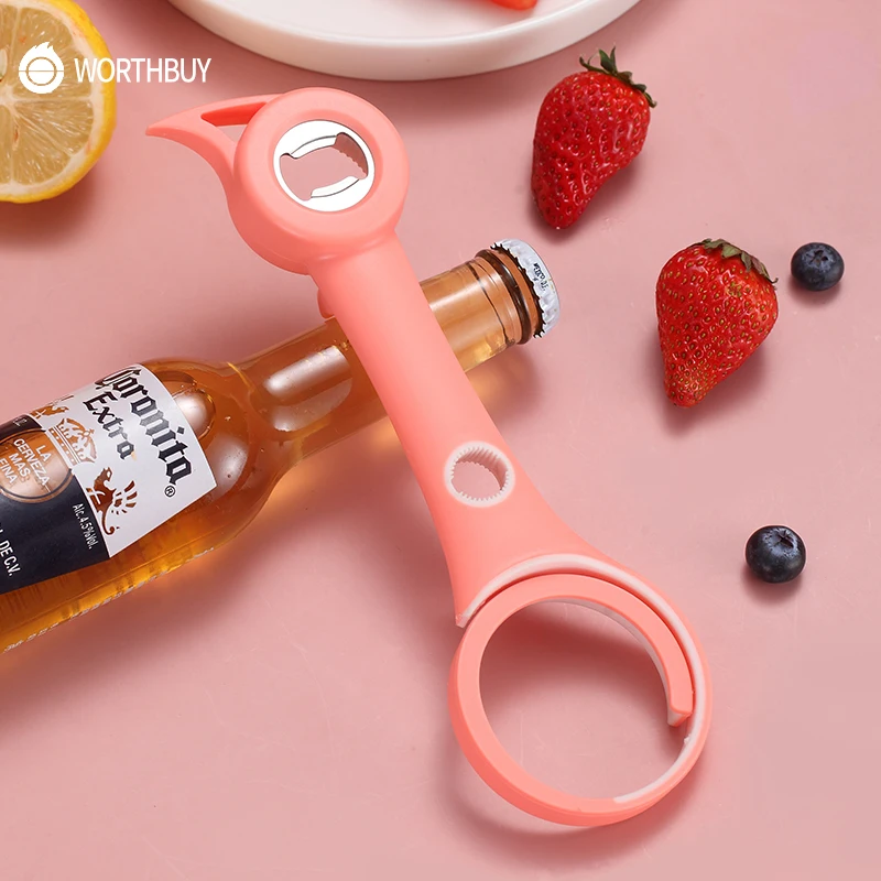 WORTHBUY 6 in 1 Открывалка для бутылок Многофункциональная Пластиковая консервная