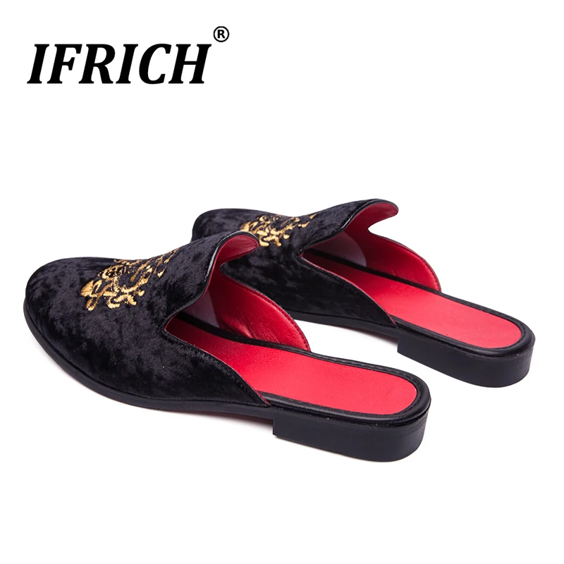 2019 Summer Luxury Men Sneakers Half Drag Flats Shoes For Mens Breathable Casual Fashion Blue Black slippers |