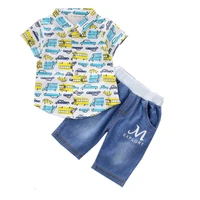 children new summer casual clothes baby boys girls cartoon shirt shorts 2pcssets kid infant sportswear toddler casual tracksuit
