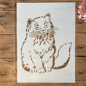 Трафареты для рисования, A4, 29 см, кошка, раскраска для скрапбукинга, тиснильный альбом
